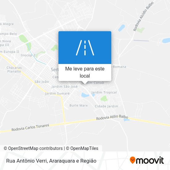 Rua Antônio Verri mapa