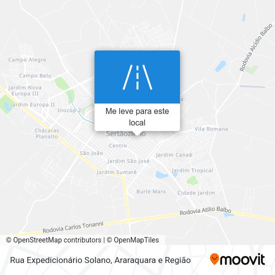 Rua Expedicionário Solano mapa