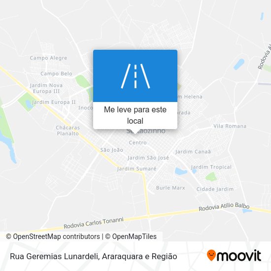 Rua Geremias Lunardeli mapa