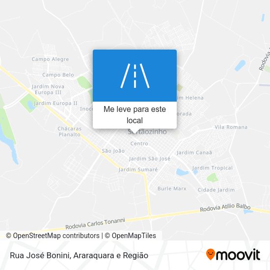 Rua José Bonini mapa