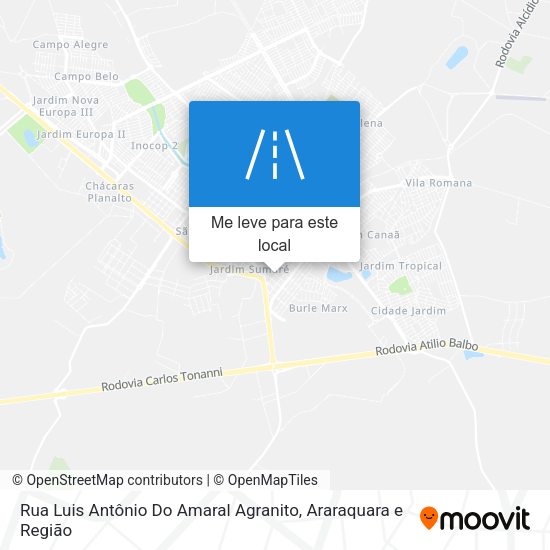 Rua Luis Antônio Do Amaral Agranito mapa