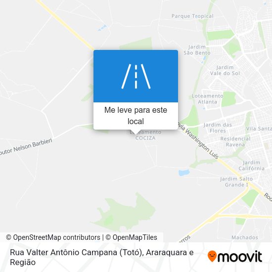 Rua Valter Antônio Campana (Totó) mapa