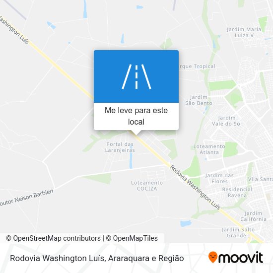 Rodovia Washington Luís mapa