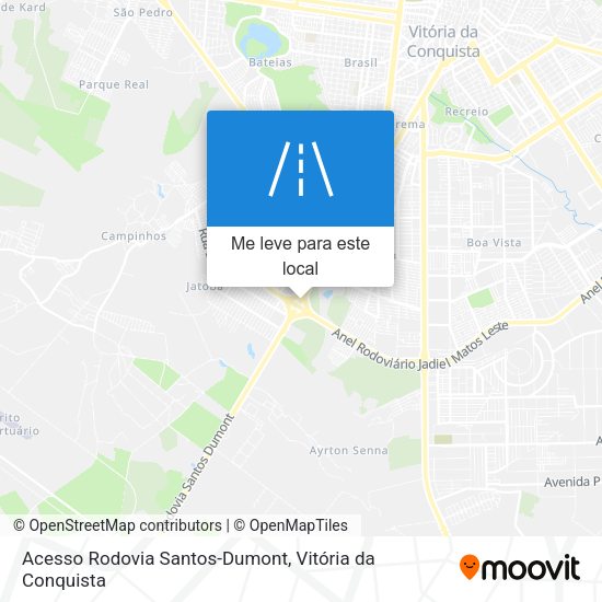 Acesso Rodovia Santos-Dumont mapa