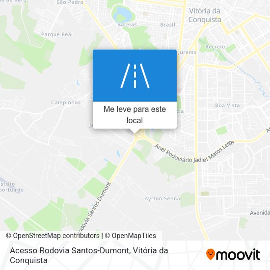 Acesso Rodovia Santos-Dumont mapa