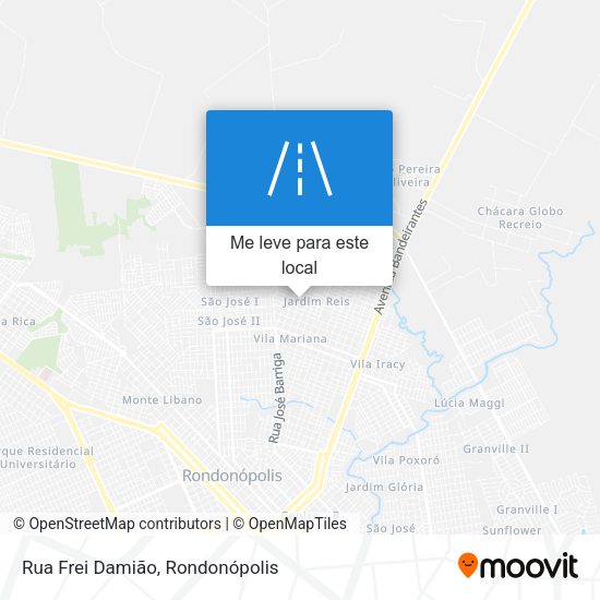 Rua Frei Damião mapa