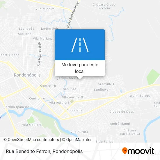 Rua Benedito Ferron mapa