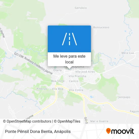 Ponte Pênsil Dona Benta mapa