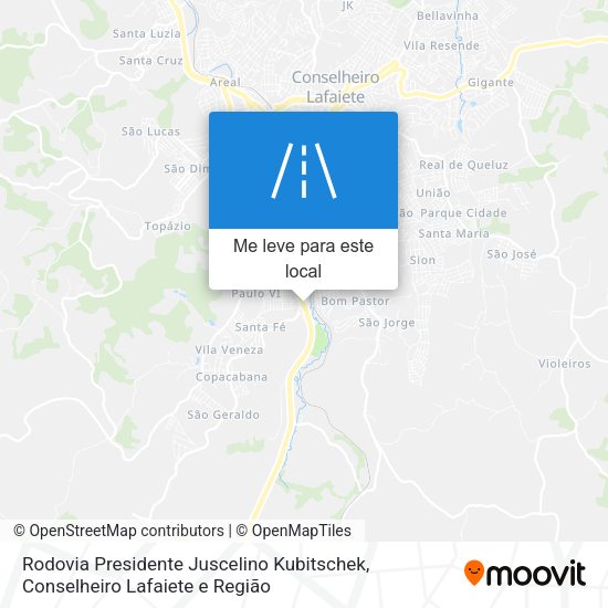 Rodovia Presidente Juscelino Kubitschek mapa