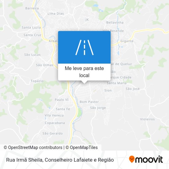 Rua Irmã Sheila mapa