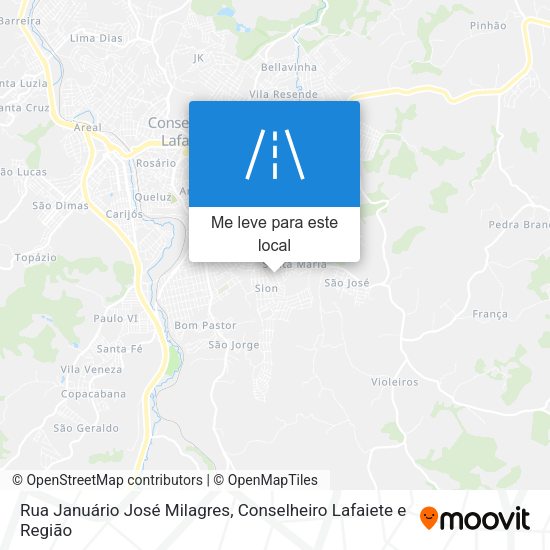 Rua Januário José Milagres mapa