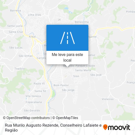 Rua Murilo Augusto Rezende mapa