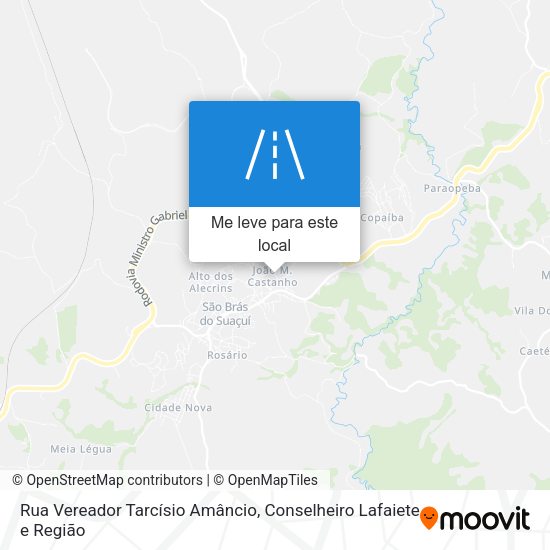 Rua Vereador Tarcísio Amâncio mapa