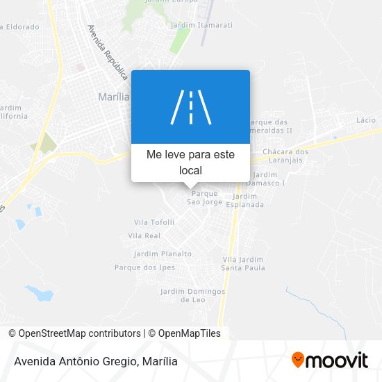Avenida Antônio Gregio mapa
