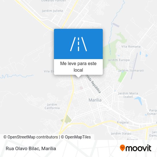 Rua Olavo Bilac mapa
