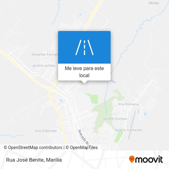 Rua José Benite mapa
