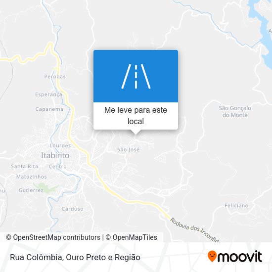 Rua Colômbia mapa