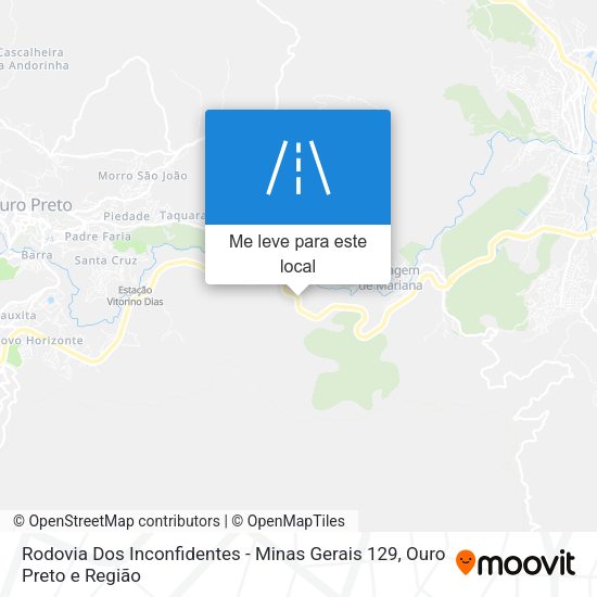 Rodovia Dos Inconfidentes - Minas Gerais 129 mapa