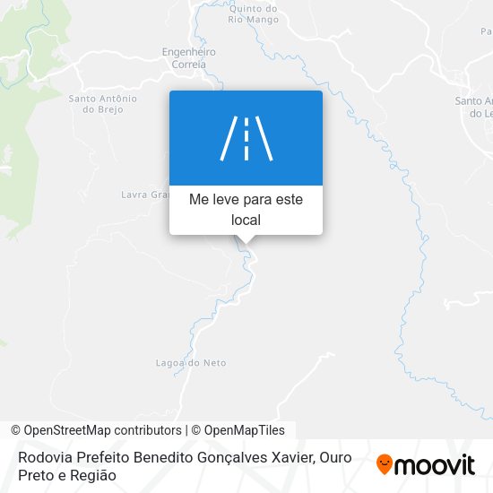 Rodovia Prefeito Benedito Gonçalves Xavier mapa