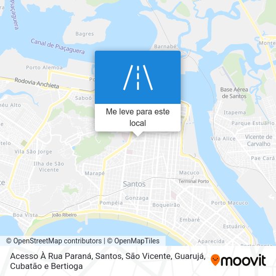 Acesso À Rua Paraná mapa