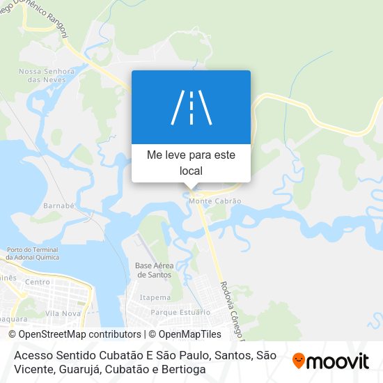 Acesso Sentido Cubatão E São Paulo mapa