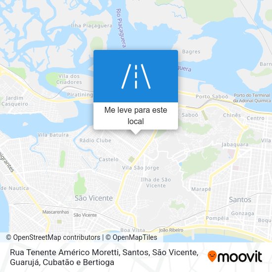 Rua Tenente Américo Moretti mapa