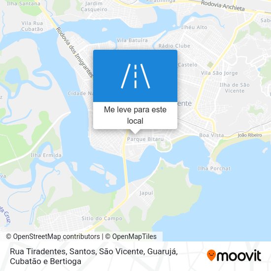 Rua Tiradentes mapa