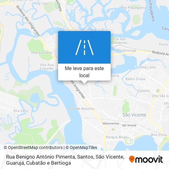 Rua Benigno Antônio Pimenta mapa