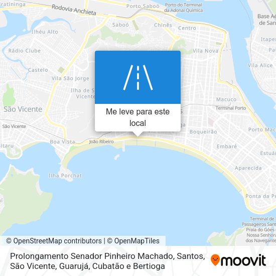 Prolongamento Senador Pinheiro Machado mapa