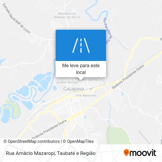 Rua Amácio Mazaropí mapa