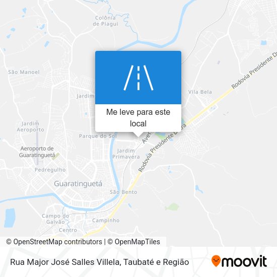 Rua Major José Salles Villela mapa