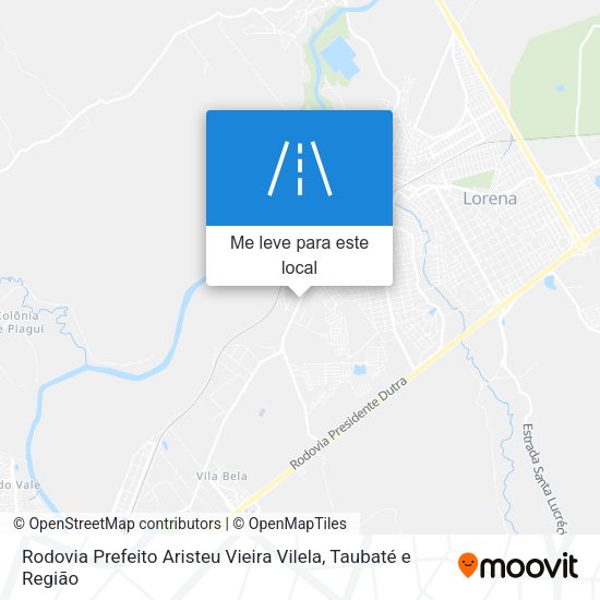 Rodovia Prefeito Aristeu Vieira Vilela mapa