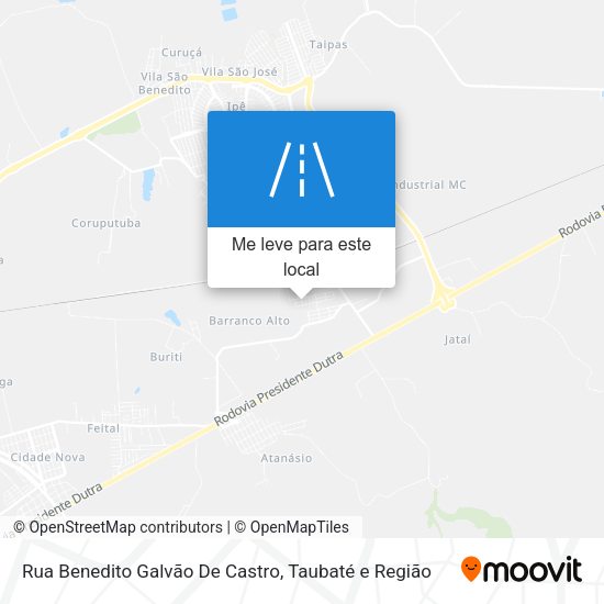 Rua Benedito Galvão De Castro mapa