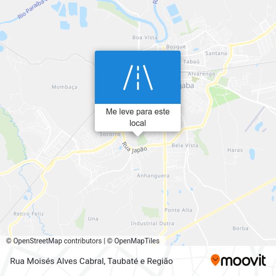 Rua Moisés Alves Cabral mapa