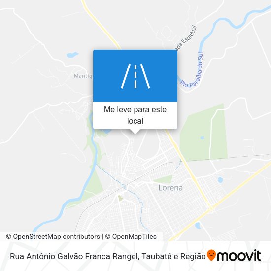 Rua Antônio Galvão Franca Rangel mapa