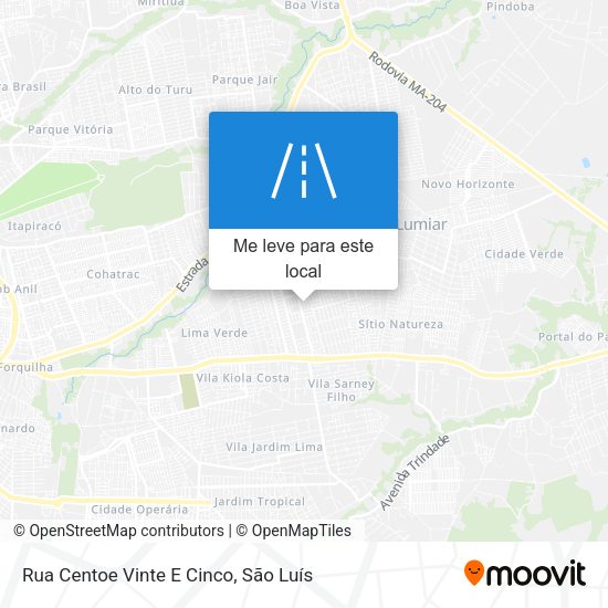 Rua Centoe Vinte E Cinco mapa