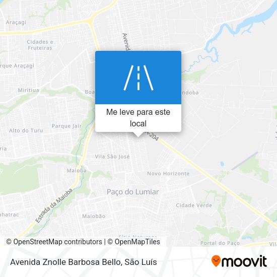 Avenida Znolle Barbosa Bello mapa