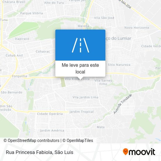 Rua Princesa Fabiola mapa