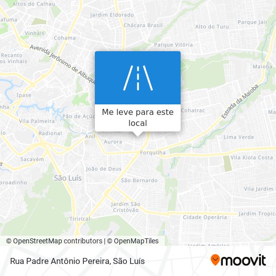 Rua Padre Antônio Pereira mapa