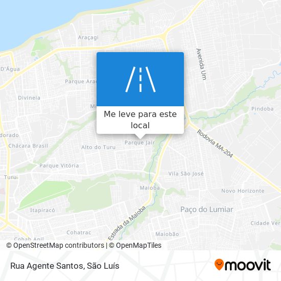 Rua Agente Santos mapa