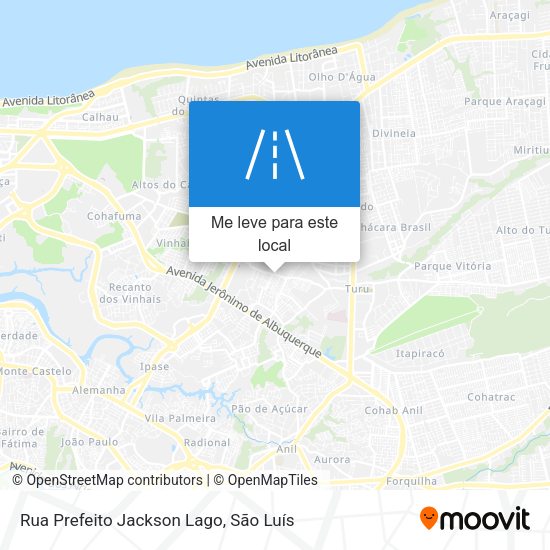 Rua Prefeito Jackson Lago mapa