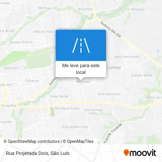 Rua Projetada Dois mapa