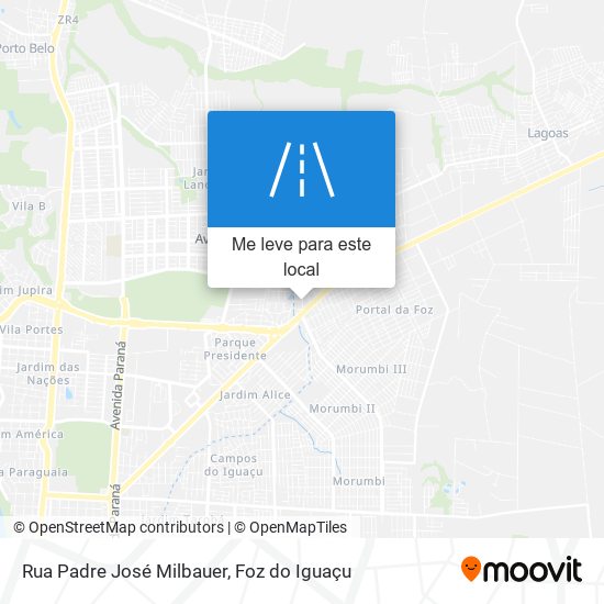 Rua Padre José Milbauer mapa