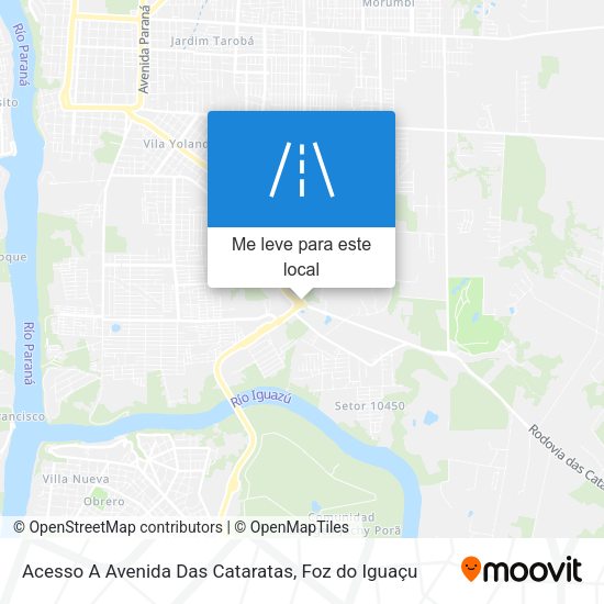 Acesso A Avenida Das Cataratas mapa