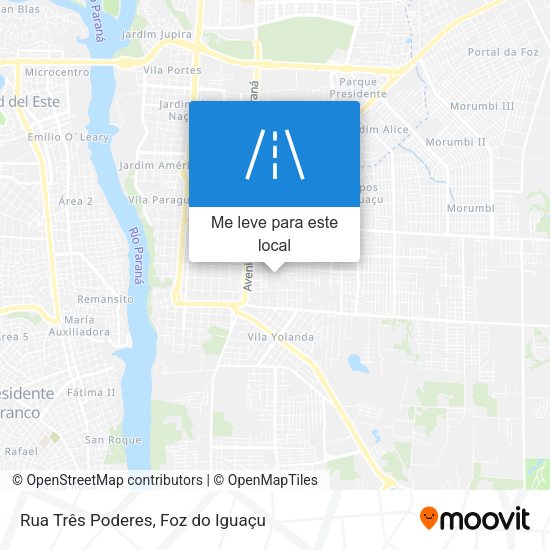 Rua Três Poderes mapa