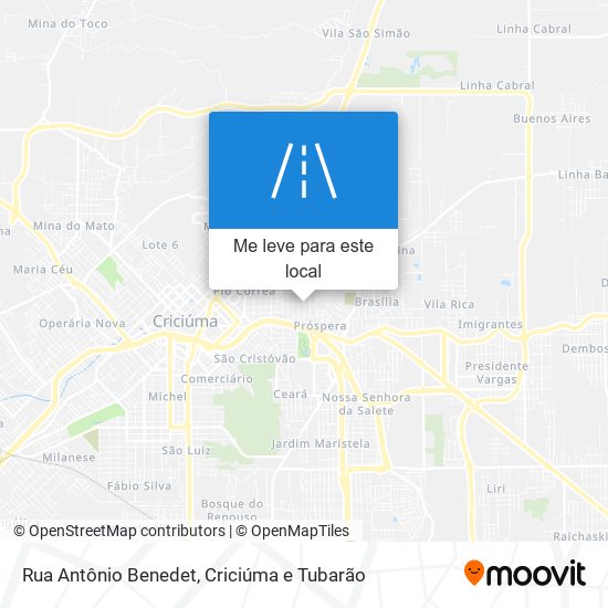 Rua Antônio Benedet mapa