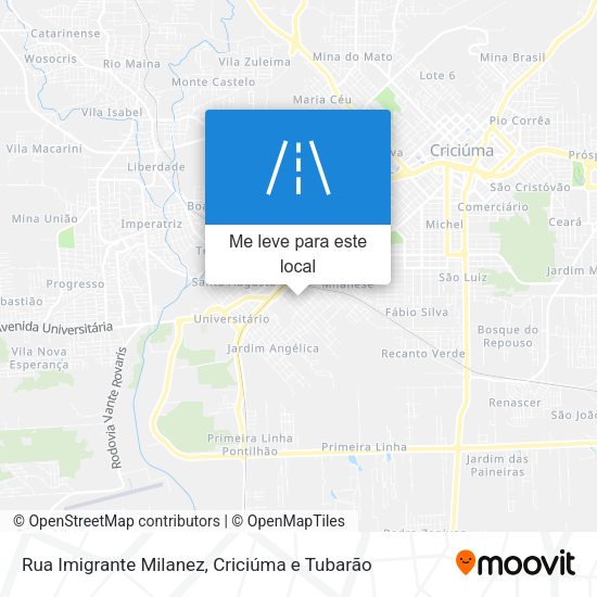 Rua Imigrante Milanez mapa