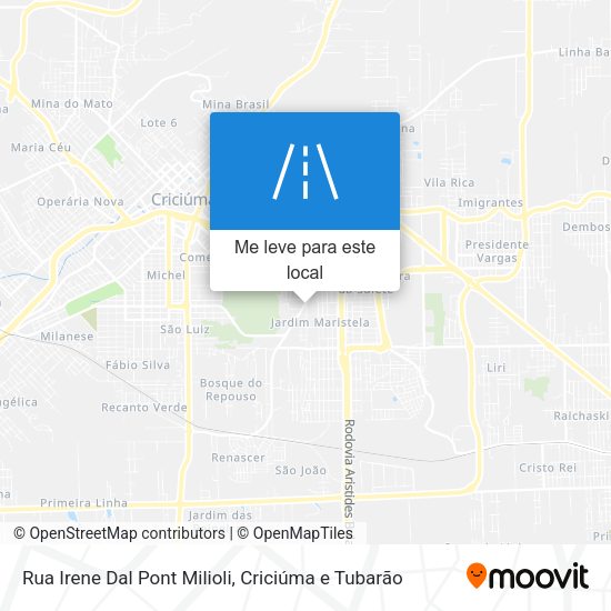 Rua Irene Dal Pont Milioli mapa