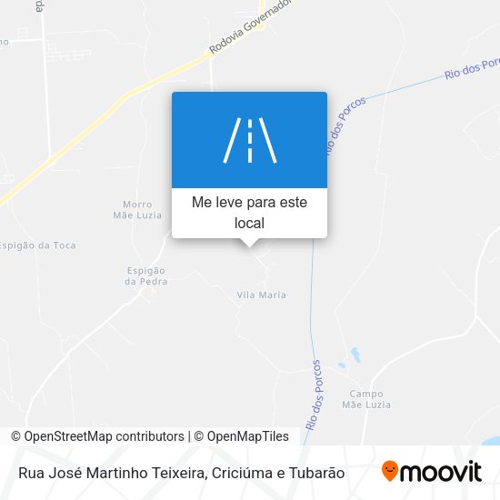 Rua José Martinho Teixeira mapa