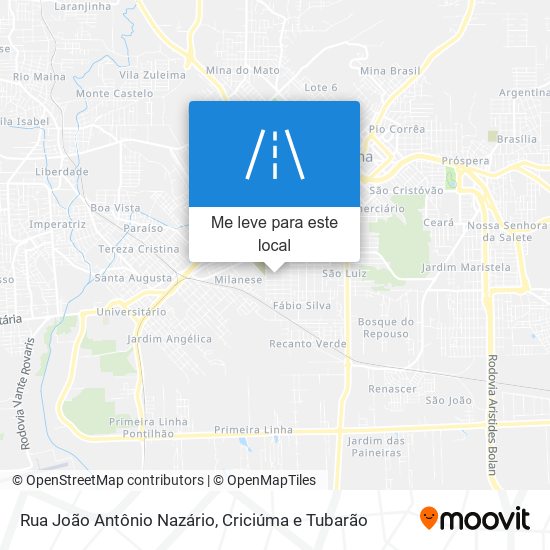 Rua João Antônio Nazário mapa